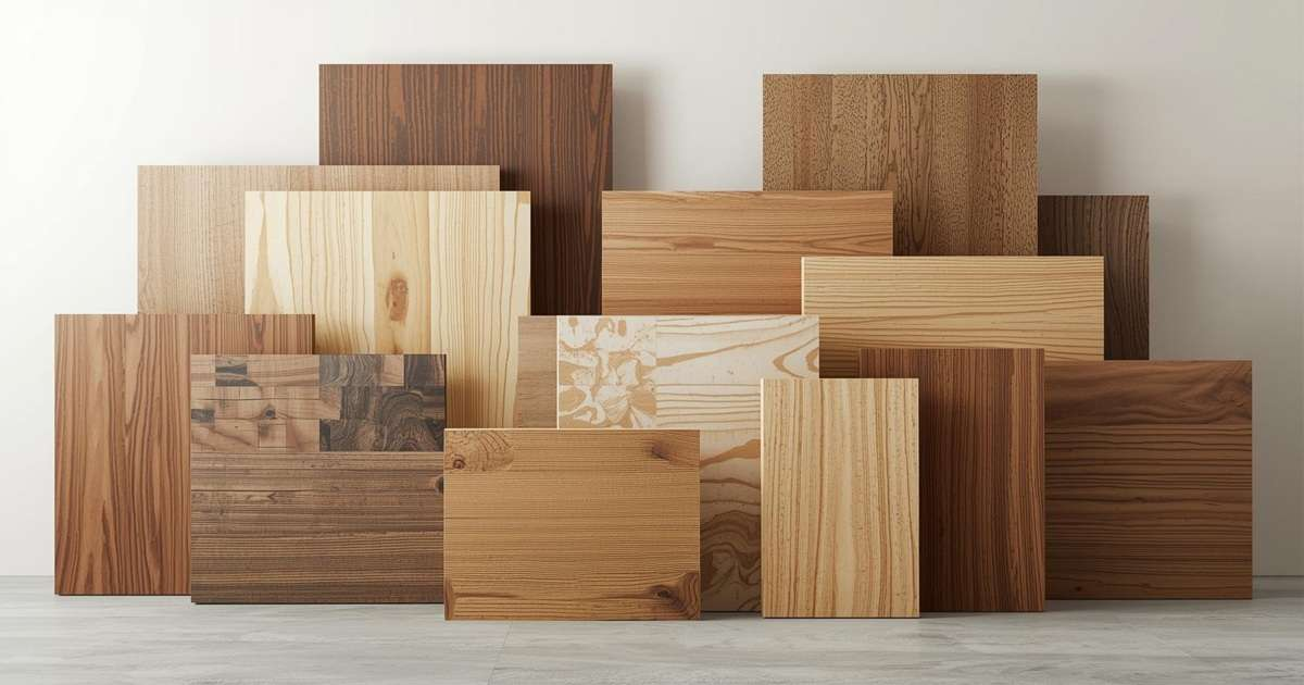 Stack of assorted wood texture samples